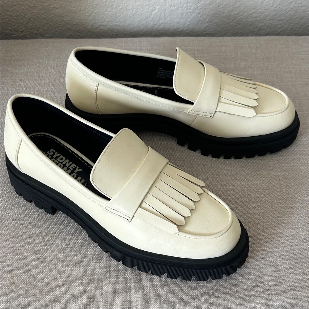 Gianni Bini Cream Fringe Loafers